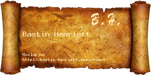 Bastin Henriett névjegykártya